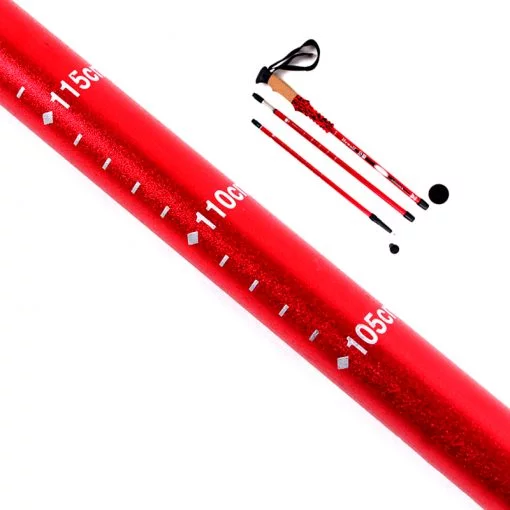 bâton de marche télescopique 61 135 cm aluminium antichoc rouge