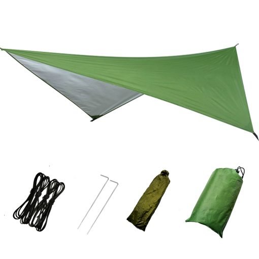 tarp hamac vert bâche anti-pluie camping bivouac randonnée survie