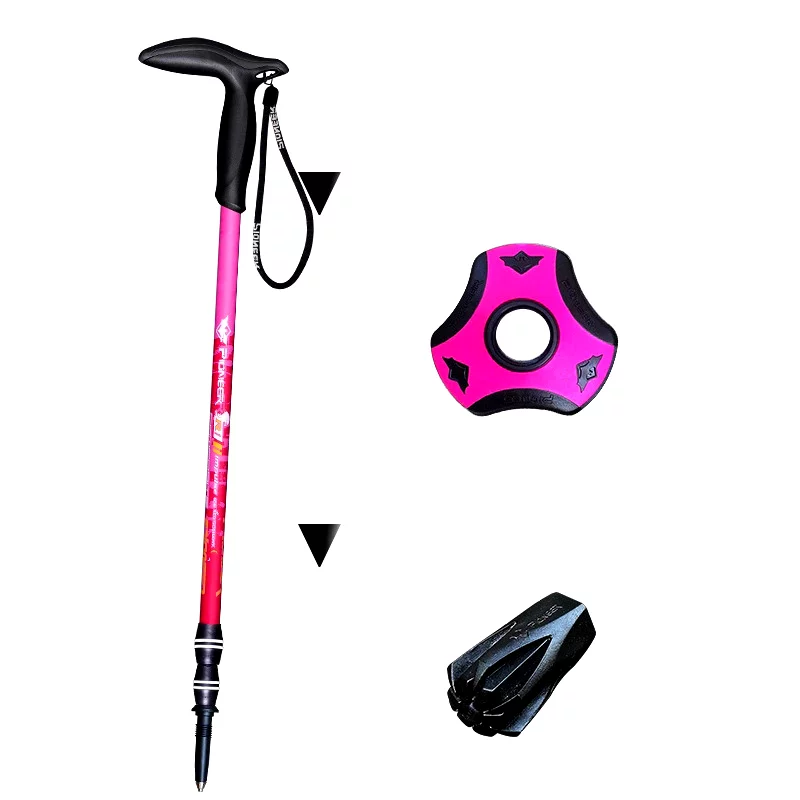 Canne de randonnée télescopique en aluminium | Pulse pro 65-135 cm ROSE