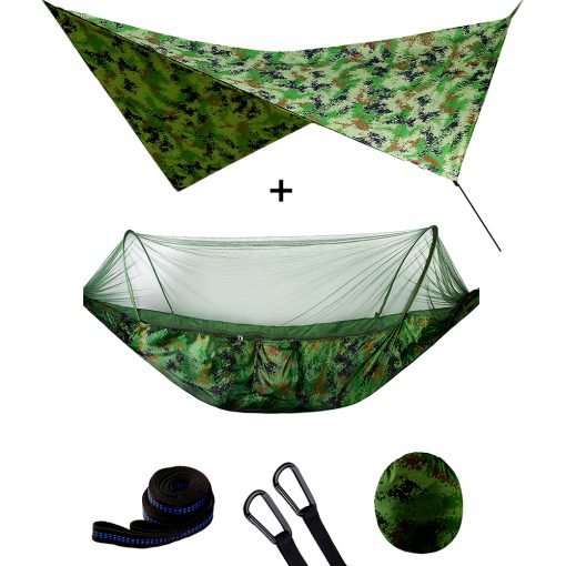 Hamac moustiquaire et Tarp anti-pluie | Full Hike randonnée camping voyage bivouac camouflage