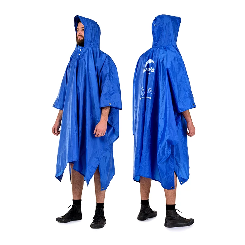 Poncho Tarp 3 en 1 | Rain Mountain bleu coupe vent