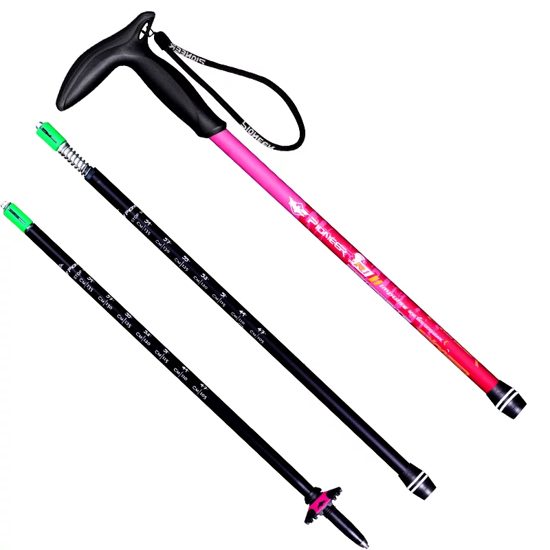 Canne de randonnée télescopique en aluminium | Pulse pro 65-135 cm ROSE ANTICHOC
