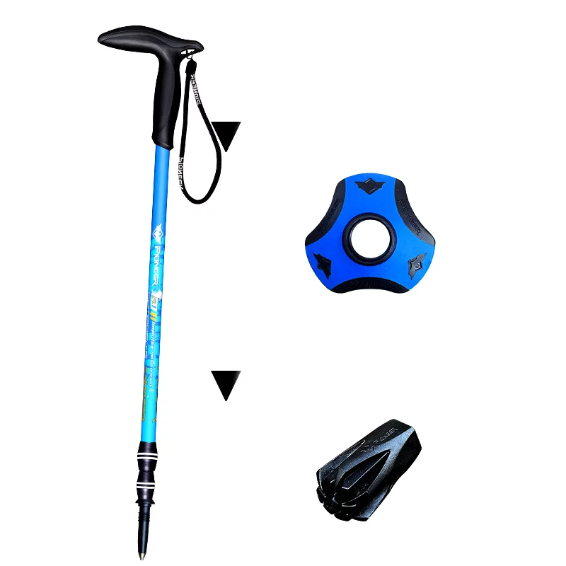 Canne de randonnée télescopique en aluminium | Pulse pro 65-135 cm BLEU
