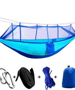hamac avec moustiquaire randonnée camping voyage bivouac bleu 2